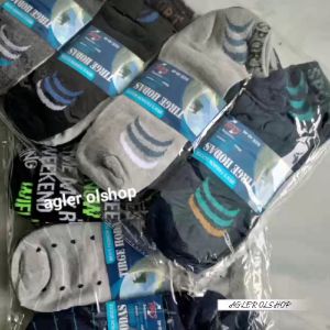 6 PASANG KAOS KAKI SPORT PENDEK ANTI BAU MOTIF TERBARU RANDOM
