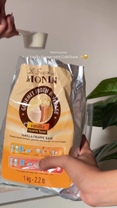 MONIN Vanilla Frappe Powder 1Kg – Premium Mix for Coffee Milk Tea Smoothies & Dessert Beverages