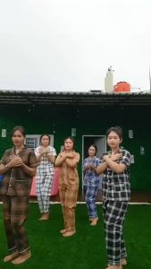 Set Piyama Wanita Lengan Pendek Motif Karakter Animasi - CP Celana Panjang Nyaman