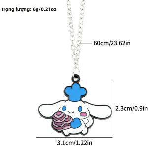 Bandai | Dây Chuyền Anime Dễ Thương Cinnamoroll Mặt Dây Chuyền Nhân Vật Hoạt Hình Phong Cách Tươi Trẻ Phụ Kiện Kim Loại Nhỏ Xinh Dành Cho Bé Gái