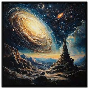 Tranh phong cảnh vũ trụ. Tranh treo tường dán tường sơn dầu canvas trang trí. CGI-1561