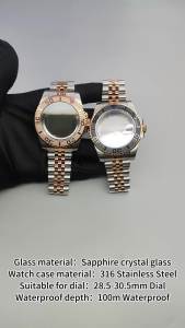 40MM Silver Rose Gold Watch Case 20ATM Sapphire for NH34 NH35 NH36 7S26 ETA2824 Miyota8215 GMT SUB Yacht Jubilee Oyster Bracelet