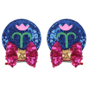 Disney Cartoon 2.8 Sequins Mouse Ears Bow Clips Glitter Hairpins Girls Festival Hairgrip Party Barrettes Kids Hair Accessories