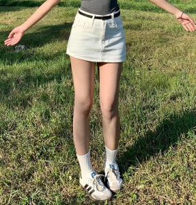 Váy Ngắn Denim Cạp Cao Phong Cách Mỹ Cho Nữ Mùa Hè Mới Gợi Cảm Thon Gọn Thanh Lịch Cao Cấp Váy Ngắn Chữ a Màu Trơn