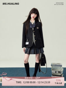 ชุดกี่เพ้าสตรีทสไตล์วิทยาลัย ชุดกี่เพ้าฤดูใบไม้ร่วงสำหรับผู้หญิง ชุดสูทคอปกตั้งแขนยาวทรงหลวมพิมพ์ลาย