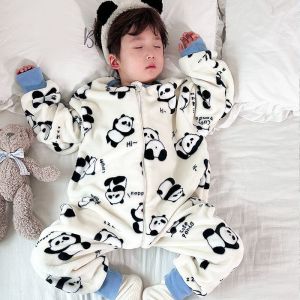 Cartoon Print Sweet Fleece Sleep Bag Top