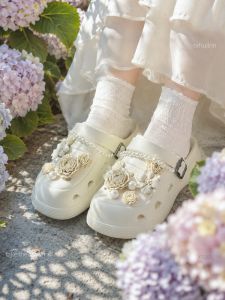 ZUYINBULUO | Camellia DIY High-end Bone White Chain Shoe Accessories