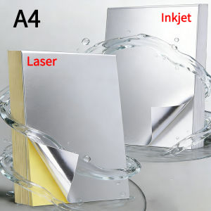 A4 20PCS Matte Silver Adhesive Paper Waterproof Tear Resistant Strong Adhesive Inkjet Laser Printing Capability Sticker