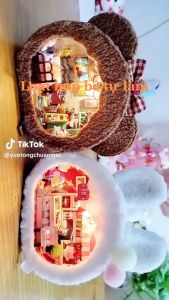 Quà tặng sinh nhật mô hình đồ chơi DIY sáng tạo nhà búp bê gỗ diy thủ công nhà tự làm lấy bằng gỗ và bông dễ thương Nhà Của Thú Nhồi Bông