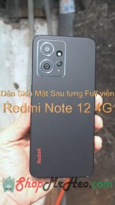 Dán Skin Mặt Sau Lưng Full Viền Redmi Note 12 4G (Carbon Hình Hộp Nhám Vân Da Nhôm Xước)
