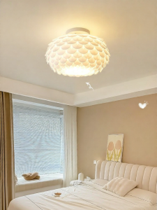 DGY | Modern Creamy Style Bed Room Light Dining Room Chandelier Childrens Room Light Eye Protection Ceiling Light