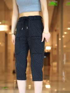 Summer Thin Ice Silk Mens Shorts Six Pockets Casual Loose Fit Seven-Foot Fashionable Cotton Stretch Denim Mid-High Waist