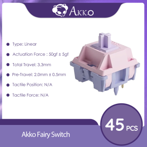 Akko | Akko Fairy Switch 5 Pin 50gf Linear Silent Switch Compatible with MX Mechanical Keyboard (45pcs)