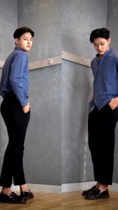 Swipe Up Kemeja Pria Basic Polos Slimfit Lengan Pendek Cigaret