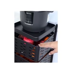Kệ để đồ nhà bếp nhiều tầng tiện lợi có bánh xe di chuyển - Kệ xoay đa năng 360 độ chất liệu thép chống han gỉ