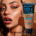 Party Must-Have! Dark-Shade Liquid Foundation: Waterproof, Oil-Free & Sweat-Proof, Full Coverage, Built-In Setting. 