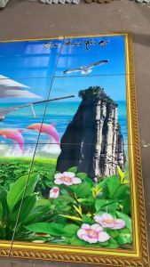 Tranh gạch đẹp chim công cao cấp