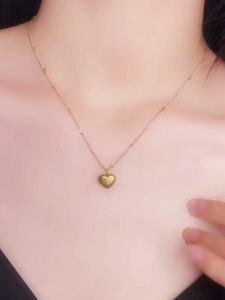 Kalung Titanium Wanita Love Pipih Terbaru Kalung Titanium Anti Karat Tidak Luntur