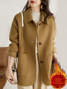 Stylish Designer Long Wool Coat Thickened
