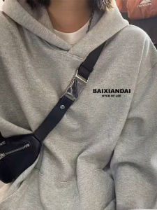 Pure Cotton Oversize Hoodie Womens Loose Lazy Top High Street Design Sensation Korean Style Long Sleeve Printed Sweatshirt