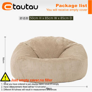 OTAUTAU Flannel/Velvet Bean Bag Chair Cover No Filler Floor Beanbag Sac Pouf Ottoman Single Sofa Frameless Furniture DD025