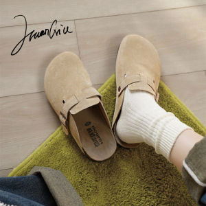 Womens Slip-On Thick Bottom Outdoor Sandals Fall Season High Comfortability Metal Buckle Decorated Half Slippers HuanQiu Brand