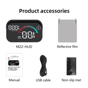 RYSJM | M22 GPS HUD Car Speedometer On-board Computer Auto Projector Head Up Display Gadgets Inteligentes Time Compass For All Car