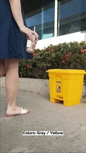 Kleensafe Heavy Duty Plastic Trash Bin 15L with Step Foot Pedal Kitchen Garbage Trash Can Restroom Waste Bin Pedal trash bin Bathroom Dust Bin Recycling Bin
