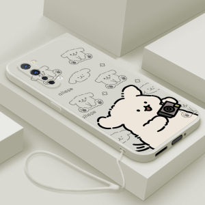 Oppo Reno3 pro 5G Liquid Silicone Soft Phone Case Full Lens Protection Anti-Fall Cartoon Dog Design for Men And Women