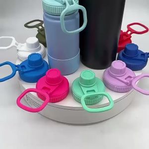 Tumbler Lid Cap for Hydro Flask Water Bottle Handle Cover Tumbler Accessories 12oz-64oz Colored Plastic Sports Portable Bottle Lid