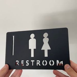 Acrylic Restroom Sign 3D Bathroom Signage Indicator Washroom Door Signage For Public Place
