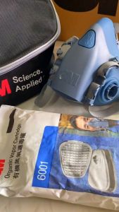 หน้ากาก7502+ตลับกรอง6001 กรองไอระเหยสารตัวทำละลาย แถมกระเป๋า (1ชุด/แพ็ค)