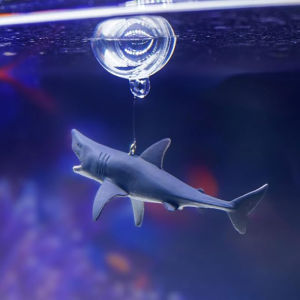 1pc Floating Shark Ornament Adjustable Aquarium Shark Animal Decor Aquarium Floating Shark Ornaments Thematic Ornaments