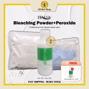 Italia Bleaching Powder 50g/100g  + 12% Peroxide 110ml  Set - FREE 12% Peroxide 110ml 1pcs