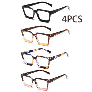 4PCS Four pairs of stylish and comfortable reading glasses anti-blue light suitable for men and women of all ages