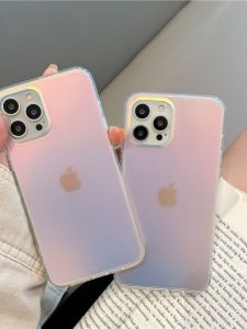 Aurora Laser Personalized iPhone 15 pro Max 14 13 12 11 pro Max Case Full Cover Color Changing Protective Shell for Apple Phones