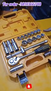 Kunci Socket 20pcs Set 1/2\\\" Inch (10-24mm) INGCO HKTS12201 Sok Cr-V