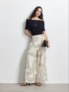 Vero Moda | Summer New Linen Tencel Pleated Wide Leg Pants for Women