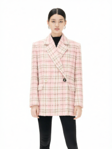 Original Designer Winter Pink Women Wool Coat