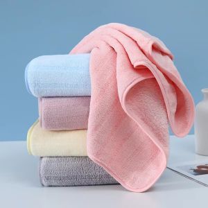 Embroidered Soft Absorbent Coral Fleece Solid Color Towel Set
