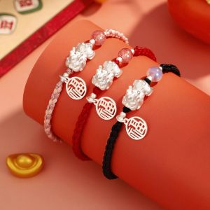 New Chinese Style Lucky Bead Bracelet Womens Ins Unique Woven Couple Hand Rope Gift for Best Friend Bracelet Fashion Jewelry