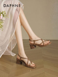 Daphne | New Summer Women Brown Toe-Post Block Heel Stylish Sandals
