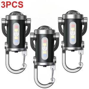 HLINKEY โคมไฟแบบพกพาขนาดเล็กขนาดเล็กชาร์ตไฟได้800LM พวงกุญแจไฟฉาย5ชิ้นโคมไฟสำหรับการค้นหาการเดินป่า