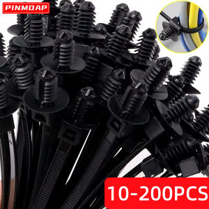 PINMOAP Universal Push Mount Cable Zip Tie Automotive Wiring Installation And Engine Compartment Harness Restraint Zip Ties