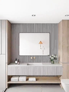 60x80 ซม. กระจกห้องน้ำ กระจกเงา บานใหญ่ กระจกส่อง ผิวเรียบไร้ขอบ ไสตล์มินิมอล ติดตั้งง่าย