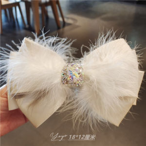 Fall and Winter Feather Bows Barrettes Diamond Rhinestone Spring Ponytail Clip Horizontal Clip Top Clip Fancy Hair Accessories Headdress