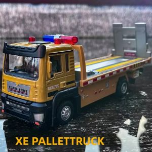 Mô Hình Xe Tải Thùng Phẳng Hợp Kim Tỷ Lệ 1:32 Có Đèn Và Âm Thanh Chức Năng Kéo Lùi - Đồ Chơi Xe Xúc Lật Máy Trộn Bê Tông Cho Bé Trai Mô Hình Xe Thu Nhỏ Đúc Kim Loại