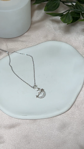 MILLENNE Match The Stars Artemis Studded Cubic Zirconia White Gold Necklace with 925 Sterling Silver (MLP-01)