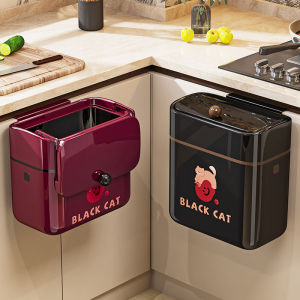 Wall-mounted Household Trash Bin Square with Lid for Kitchen Bathroom
