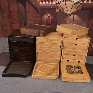 Bamboo Puer Tea Ceremony Accessories Tea Leaf Plate Tea Cake Box Traditional Chinese Style Tea Brewing Tray Tea Needle Included